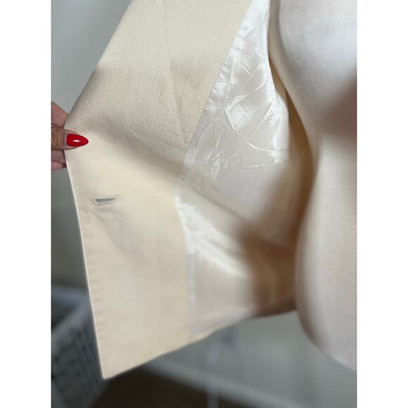 Vintage Rafaella women sz 6 petite 100% wool cream blazer jacket 1069 - Picture 5 of 7